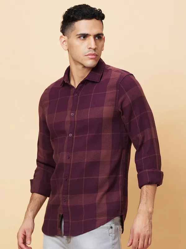 Being Human Mens-Top Shirts Maroon
