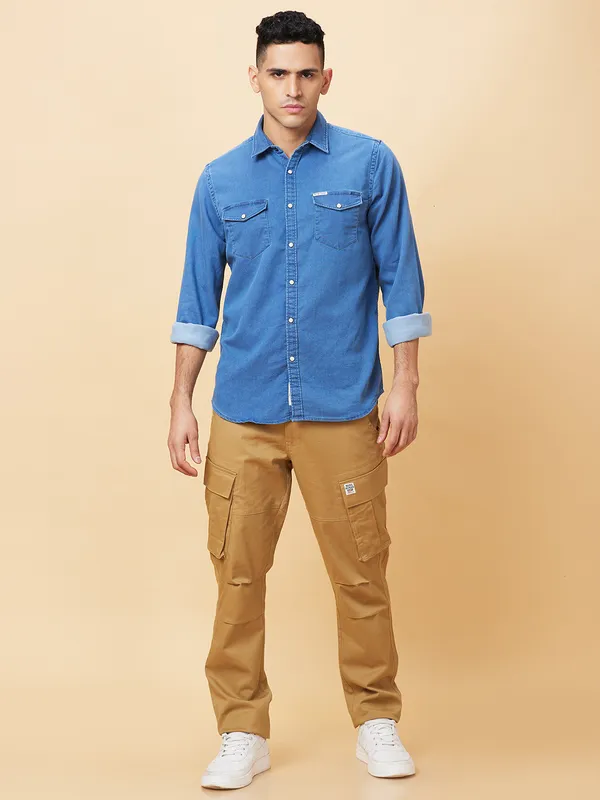 Being Human Clothing Mens-Top Shirts Blue