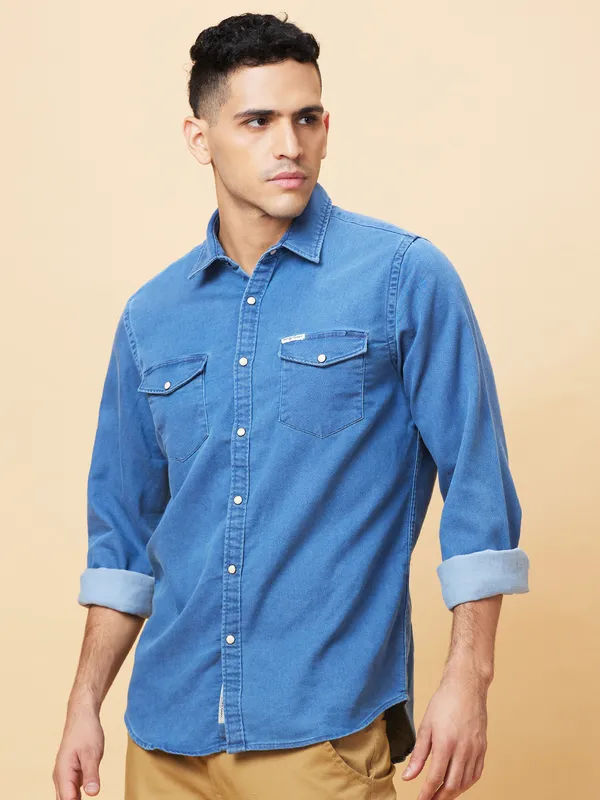 Being Human Clothing Mens-Top Shirts Blue