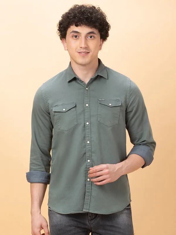 Being Human Clothing Mens-Top Shirts Green