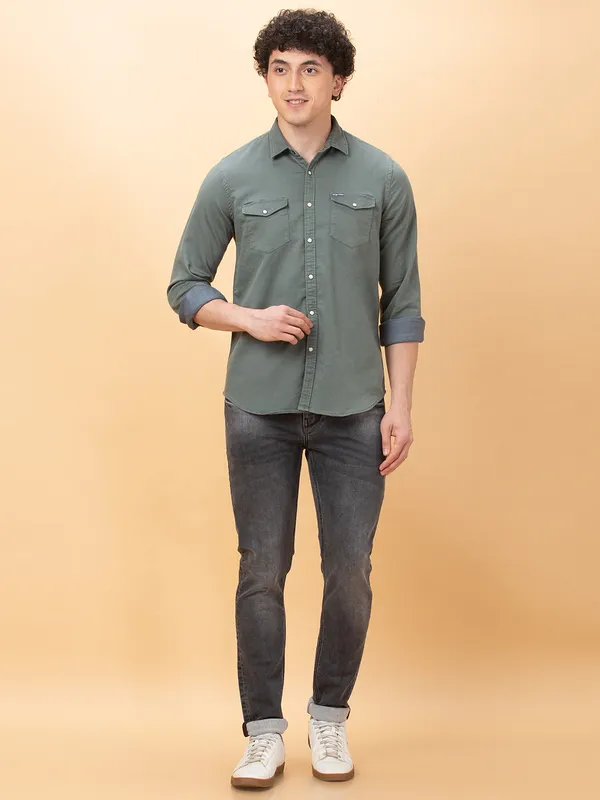 Being Human Clothing Mens-Top Shirts Green