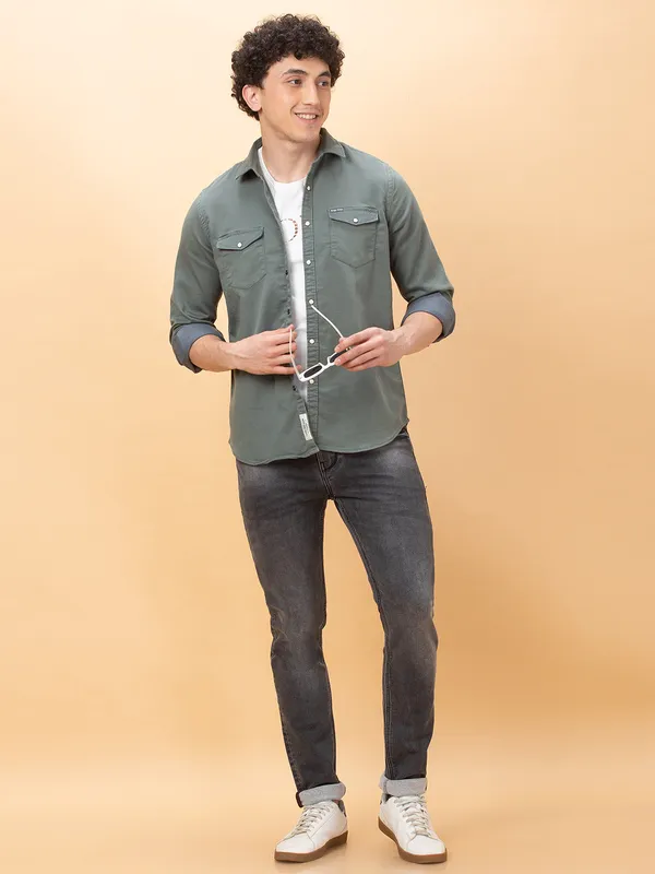 Being Human Clothing Mens-Top Shirts Green