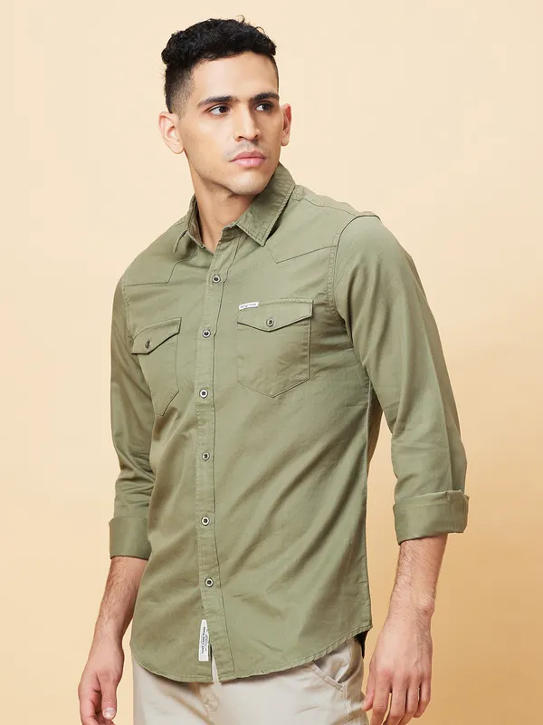 Being Human Mens-Top Shirts Green