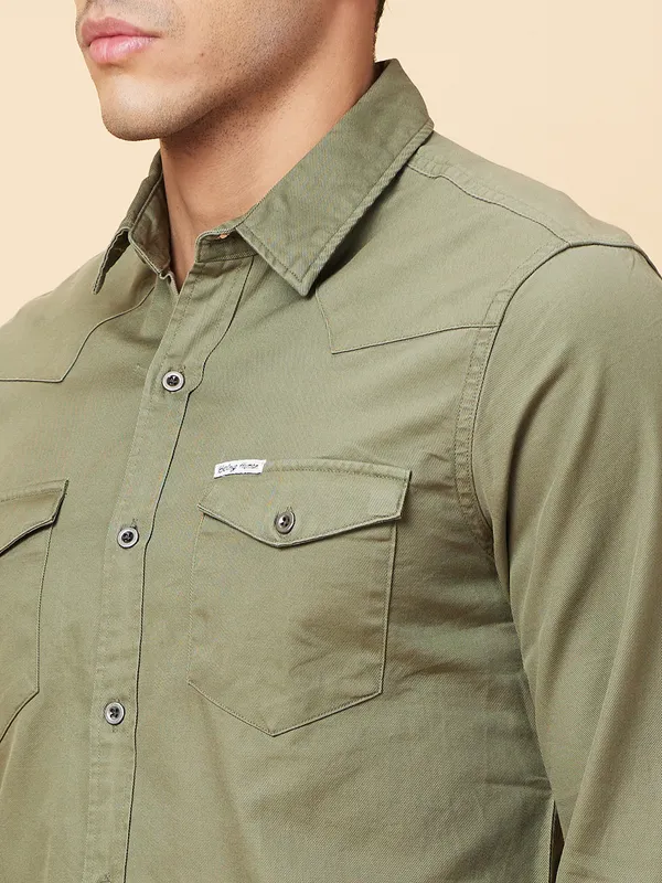 Being Human Mens-Top Shirts Green