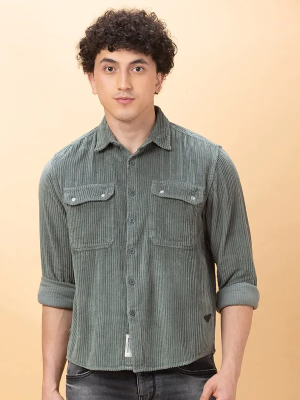 Being Human Mens-Top Shirts Green