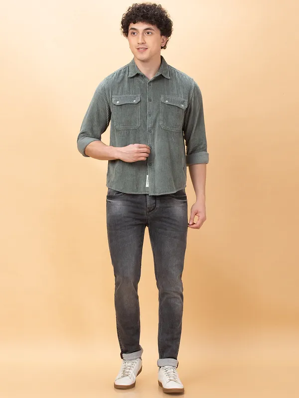 Being Human Mens-Top Shirts Green