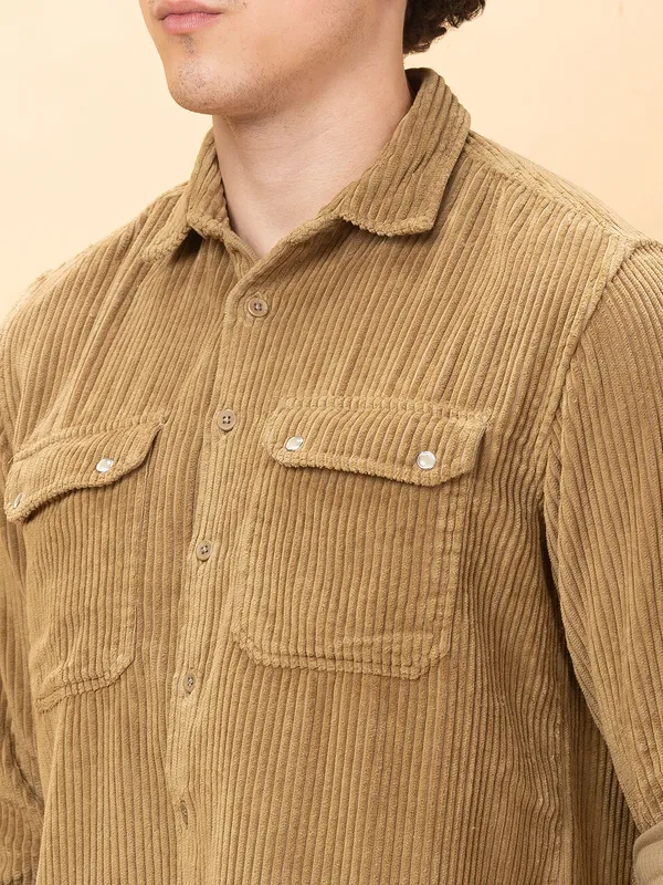 Being Human Mens-Top Shirts Khaki