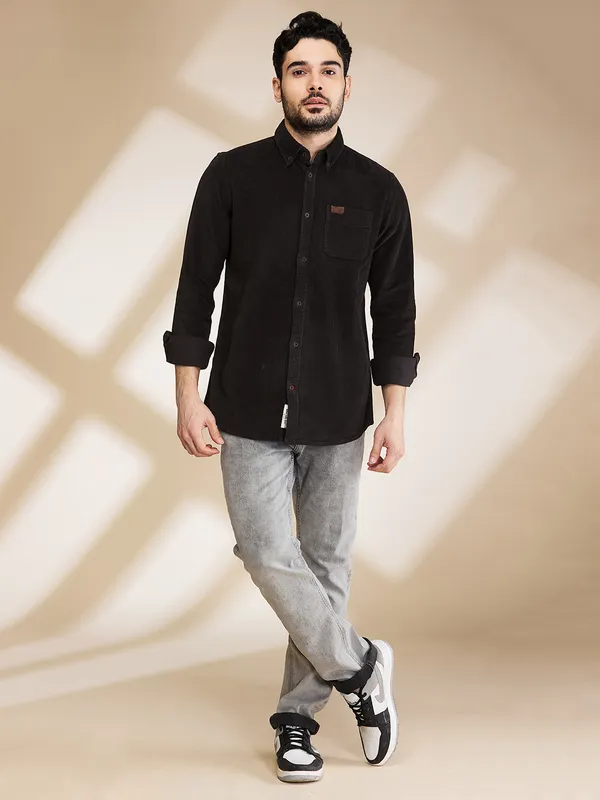Being Human Clothing Mens-Top Shirts Charcoal