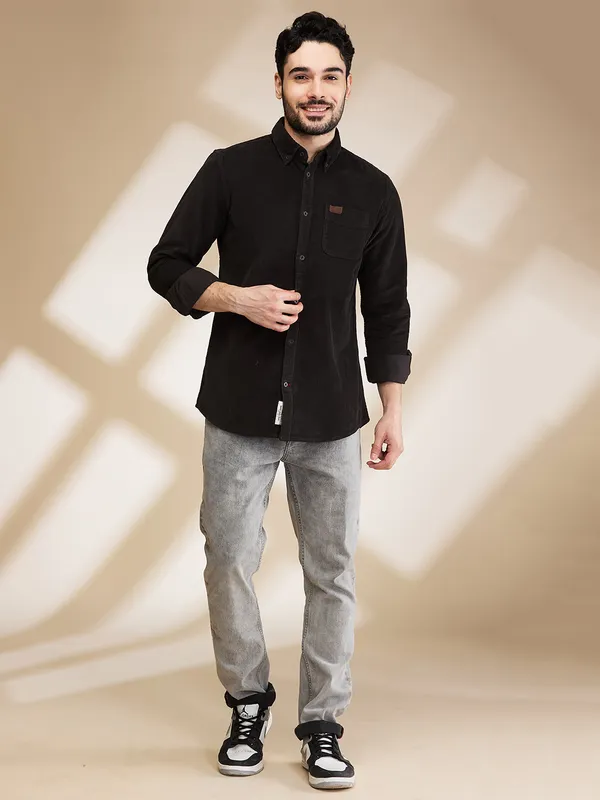 Being Human Clothing Mens-Top Shirts Charcoal