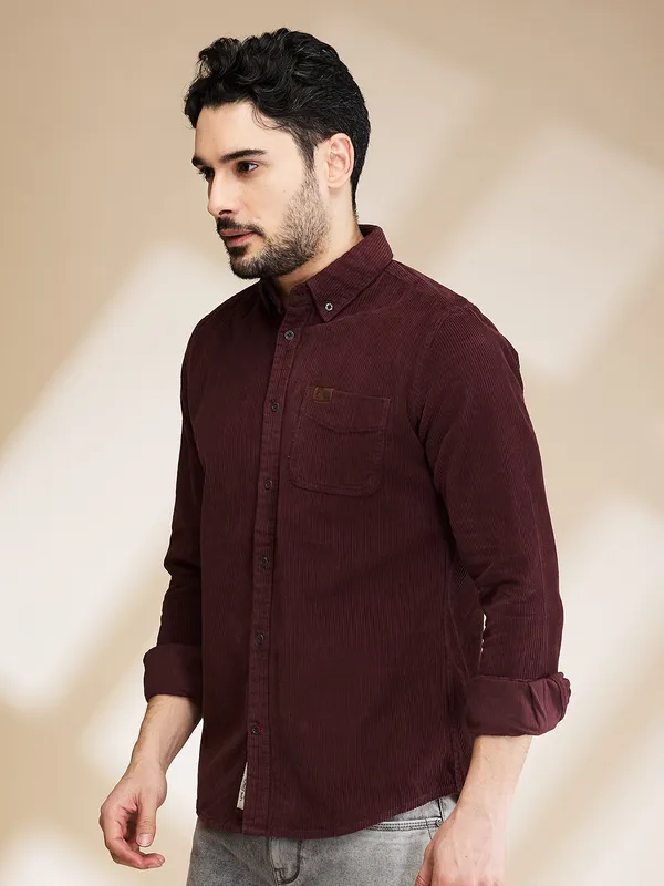 Being Human Clothing Mens-Top Shirts Maroon