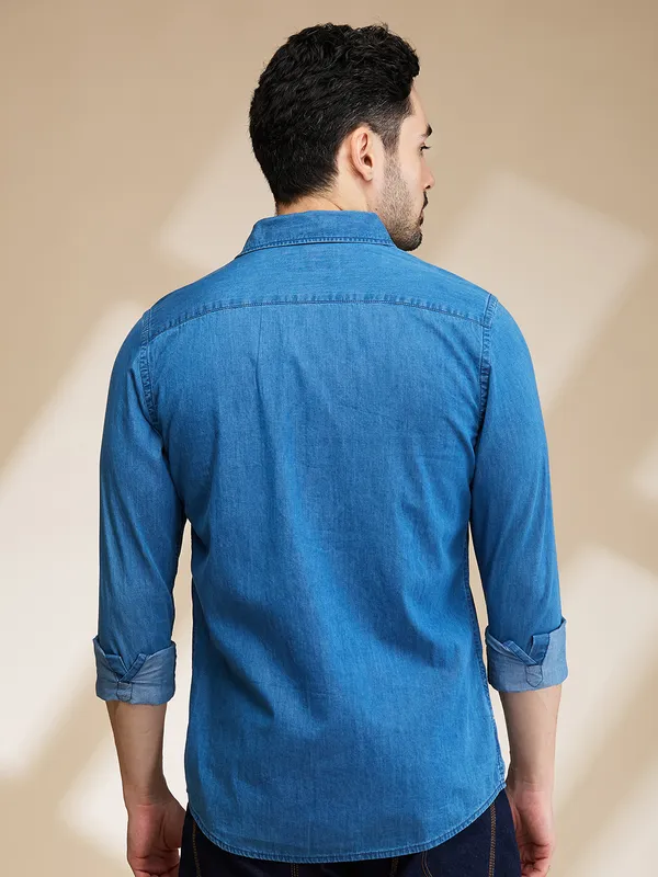 Being Human Clothing Mens-Top Shirts Mid Blue