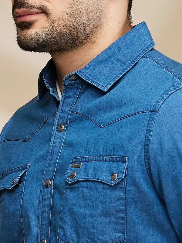 Being Human Clothing Mens-Top Shirts Mid Blue
