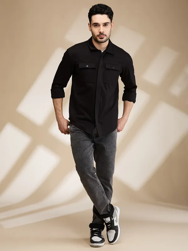Being Human Mens-Top Shirts Black
