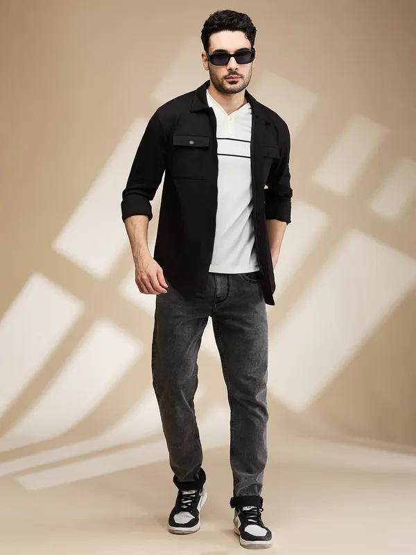 Being Human Mens-Top Shirts Black