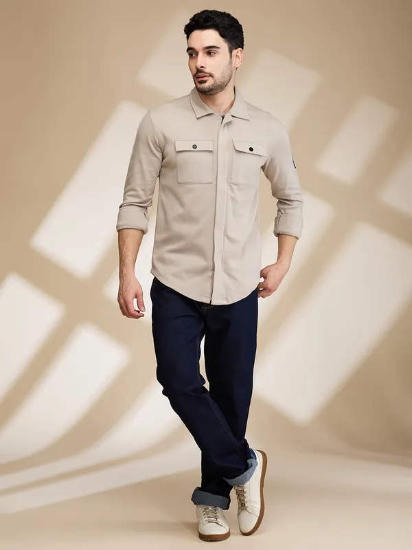 Being Human Mens-Top Shirts Cement