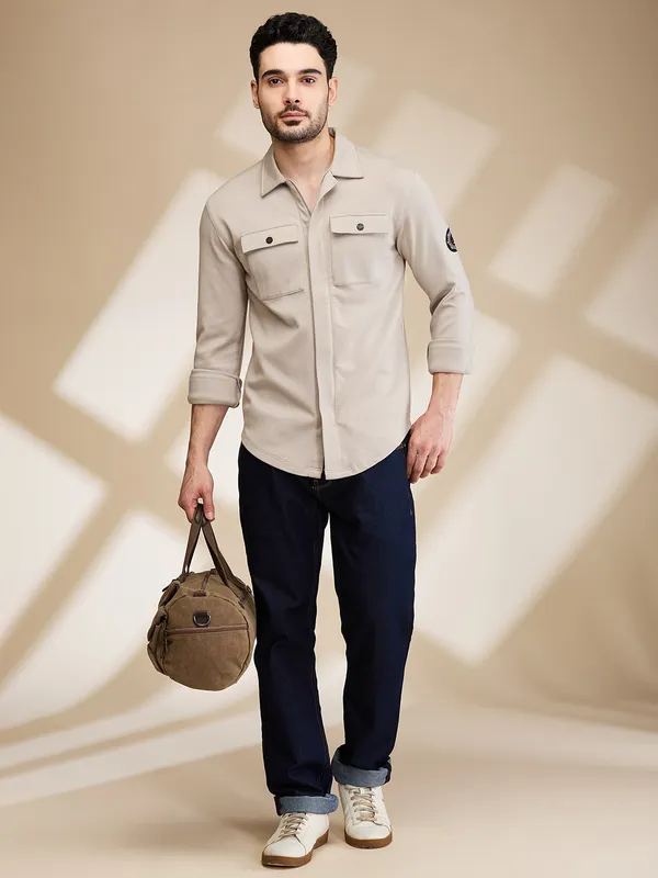 Being Human Mens-Top Shirts Cement