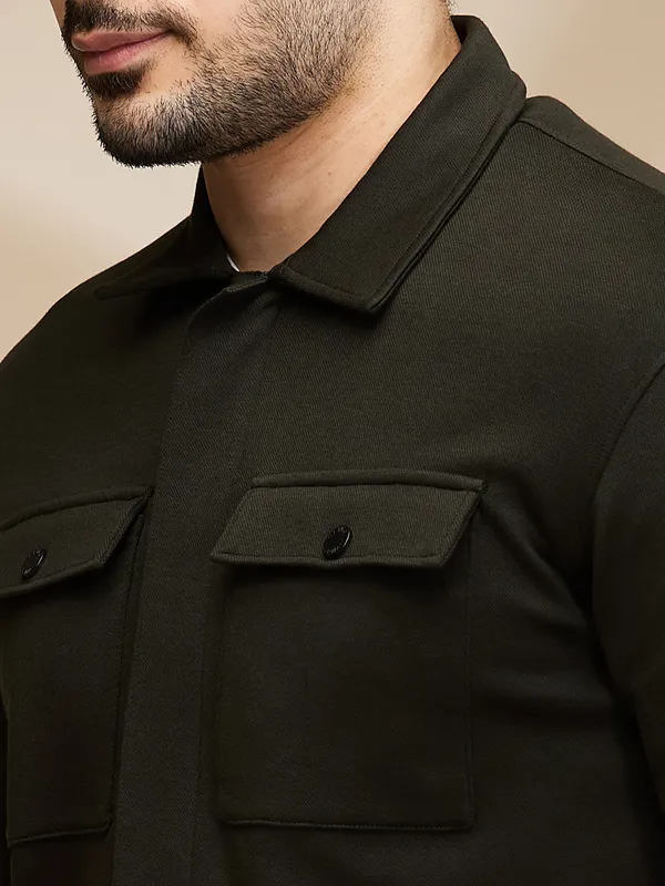 Being Human Mens-Top Shirts Olive