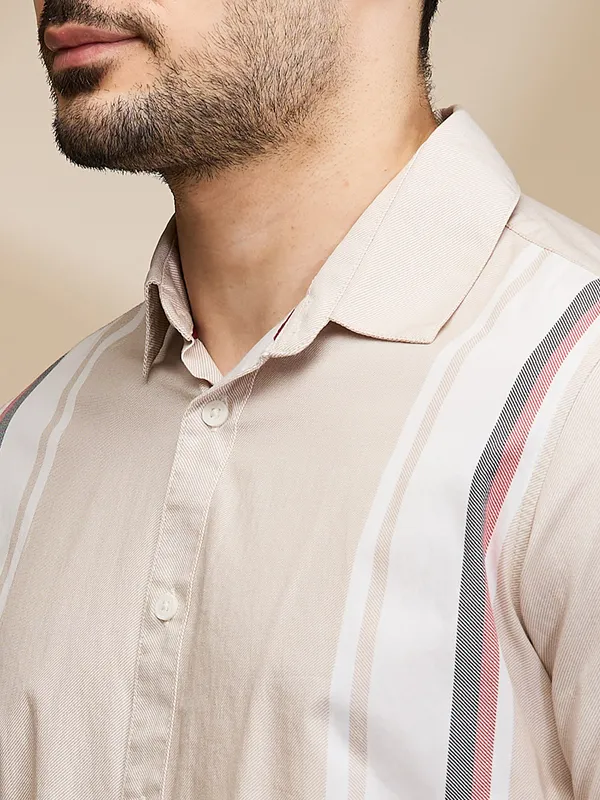 Being Human Clothing Mens-Top Shirts Beige/White