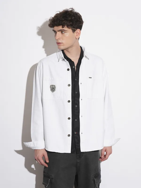 Being Human Clothing Mens-Top Shacket White