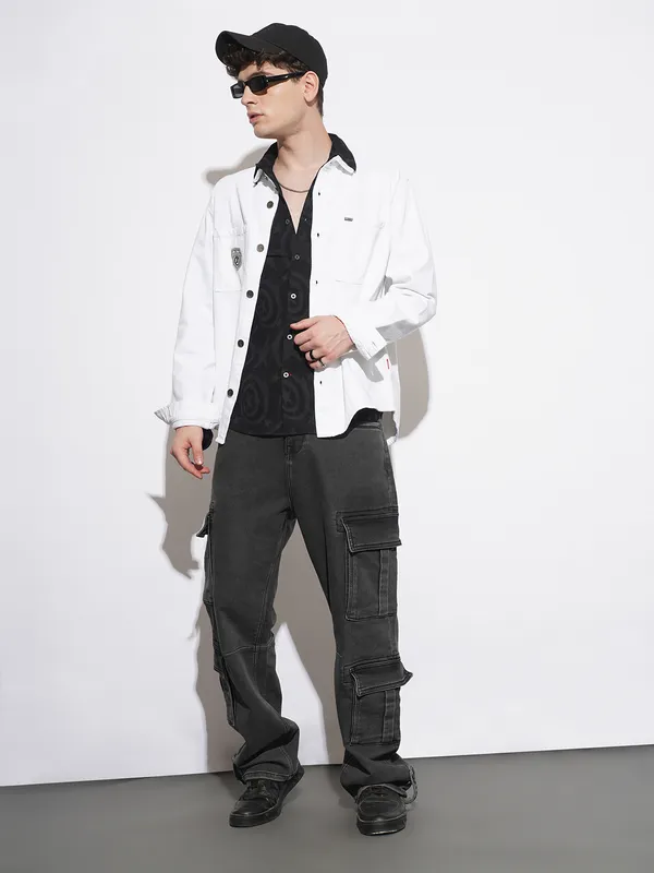 Being Human Clothing Mens-Top Shacket White