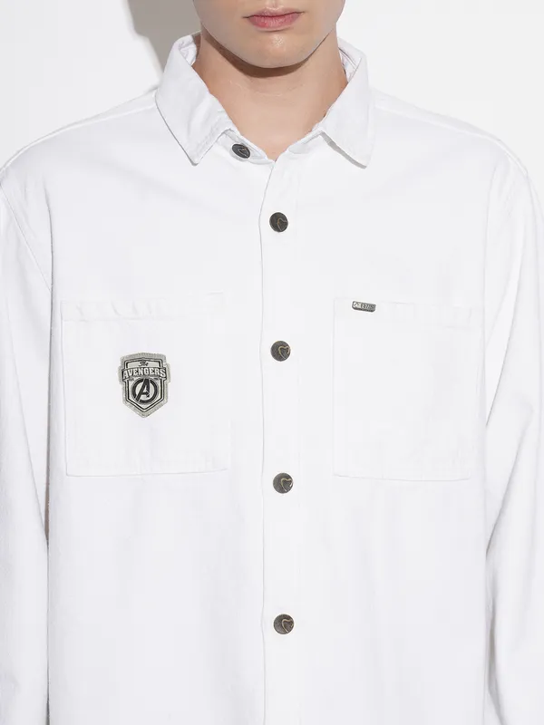Being Human Clothing Mens-Top Shacket White