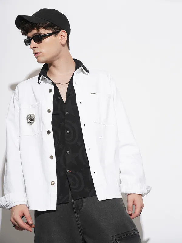 Being Human Clothing Mens-Top Shacket White