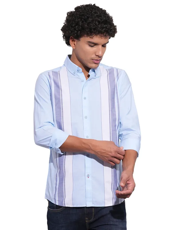 Being Human Mens-Top Shirts Lt.Blue