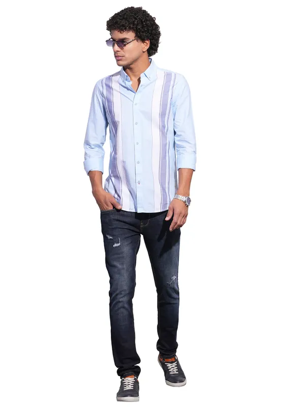 Being Human Mens-Top Shirts Lt.Blue