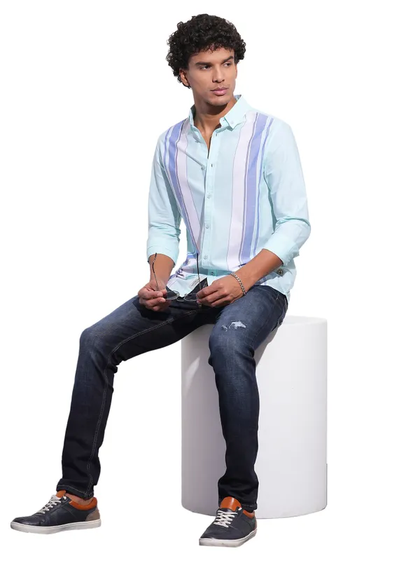Being Human Mens-Top Shirts Sea Green