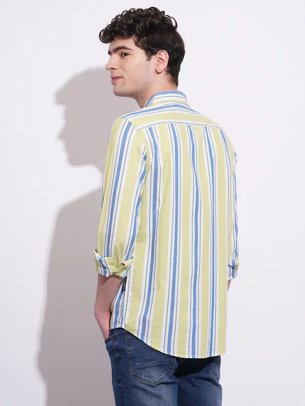 Being Human Clothing Mens-Top Shirts Lime & Blue