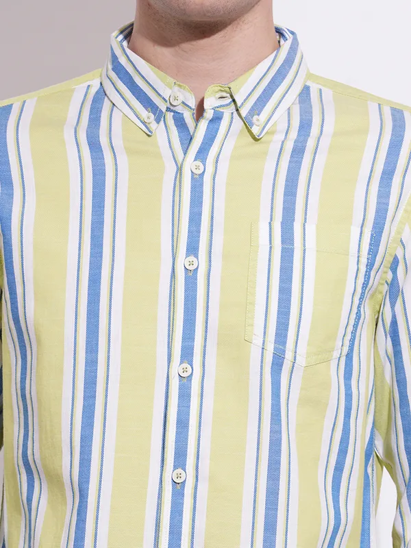 Being Human Clothing Mens-Top Shirts Lime & Blue