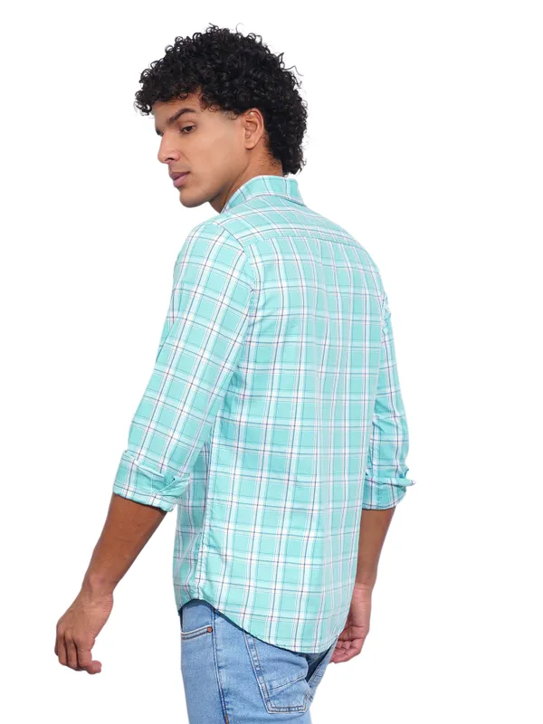 Being Human Clothing Mens-Top Shirts Sea Green & White