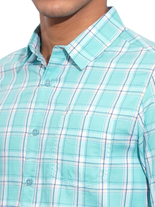 Being Human Clothing Mens-Top Shirts Sea Green & White