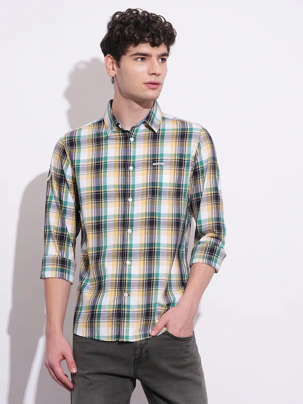 Being Human Clothing Mens-Top Shirts Yellow & Green