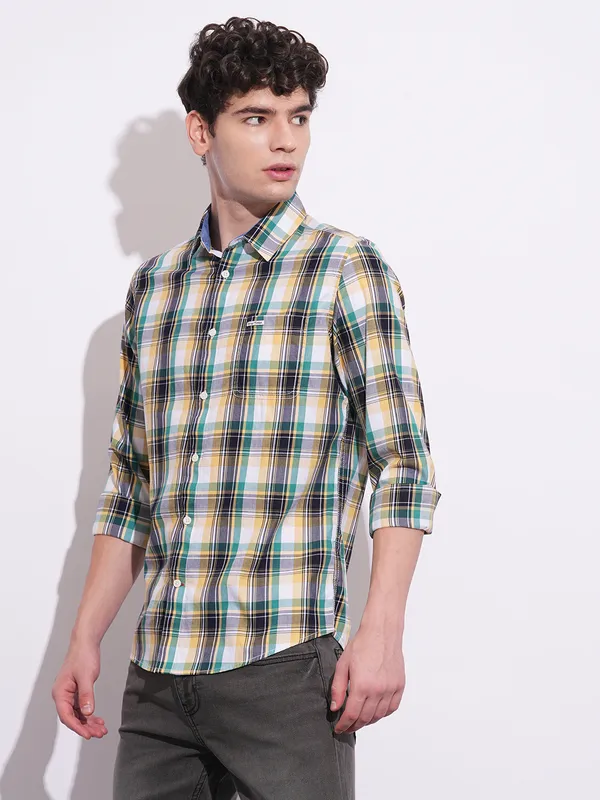 Being Human Clothing Mens-Top Shirts Yellow & Green