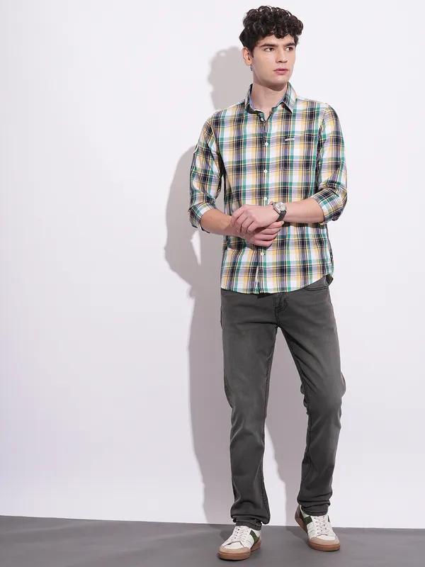 Being Human Clothing Mens-Top Shirts Yellow & Green
