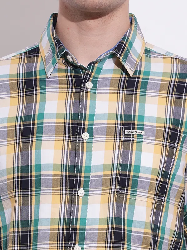 Being Human Clothing Mens-Top Shirts Yellow & Green