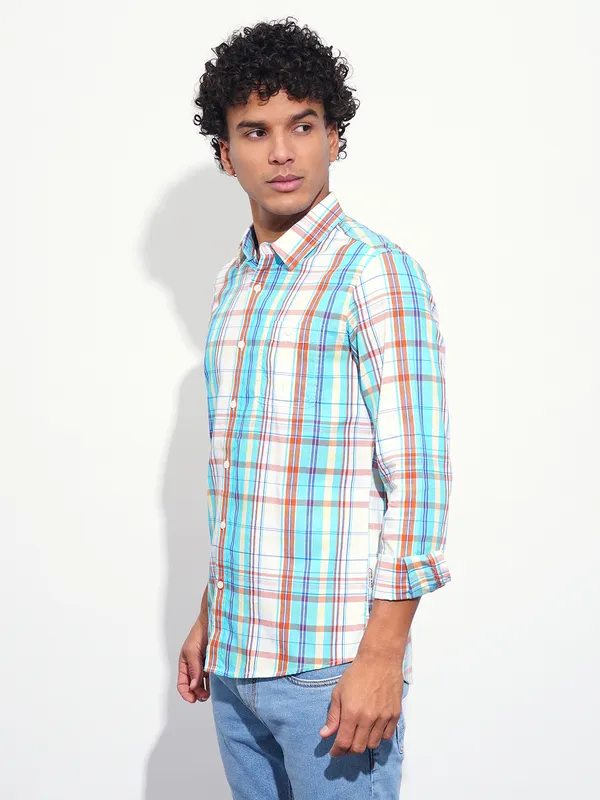 Being Human Mens-Top Shirts Mustard & Blue