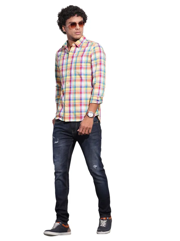 Being Human Clothing Mens-Top Shirts Yellow & Red