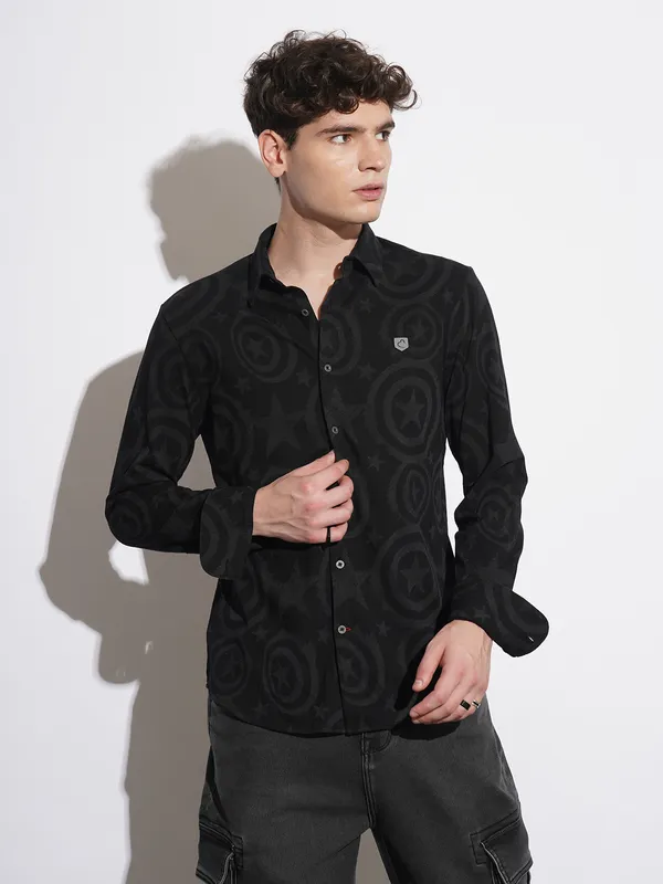 Being Human Clothing Mens-Top Shirts Black Denim
