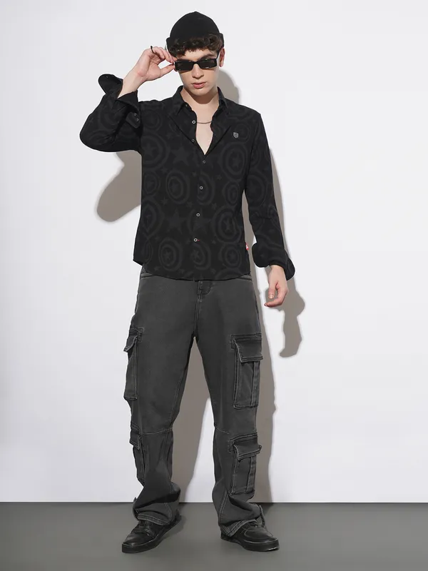 Being Human Clothing Mens-Top Shirts Black Denim