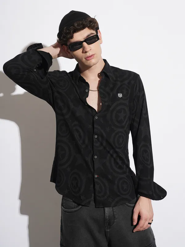 Being Human Clothing Mens-Top Shirts Black Denim
