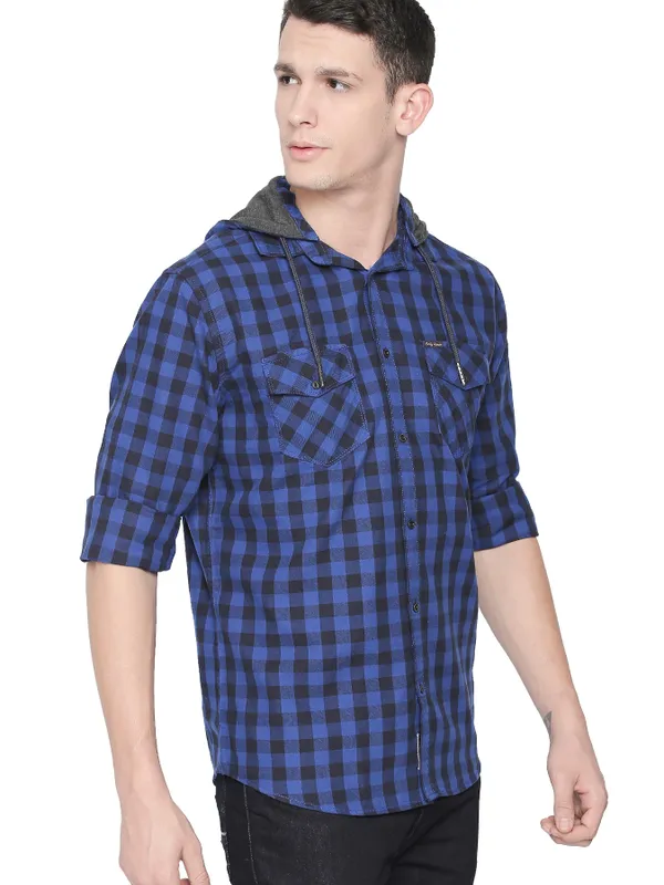 Being Human Oversized Fit Men Collared Shirts-Blue