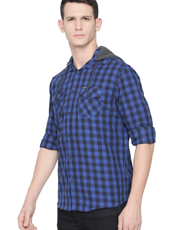 Being Human Oversized Fit Men Collared Shirts-Blue