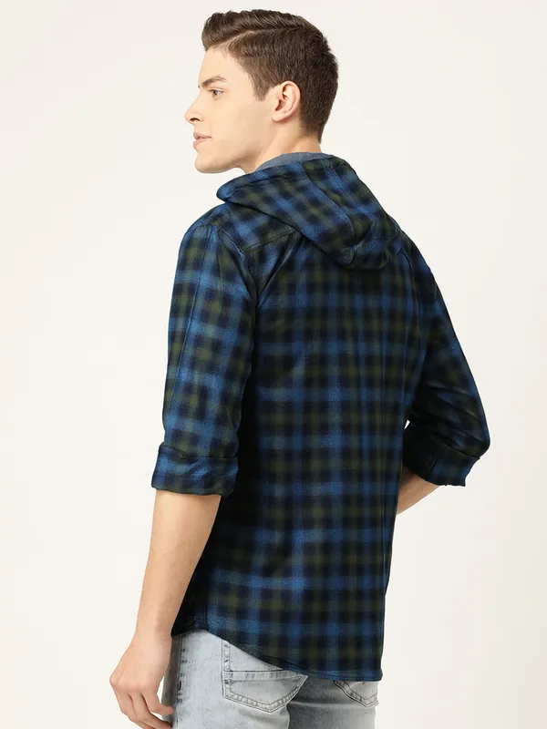 Being Human Oversized Fit Men Collared Shirts-Blue