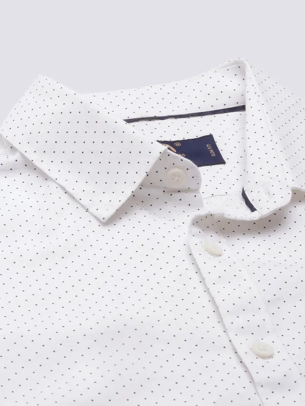 Being Human Slim Fit Men Collared Shirts-White