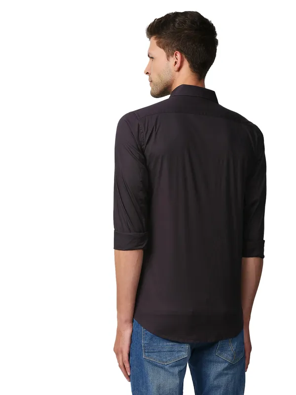 Being Human Super Slim Fit Men Collared Shirts-Slate Grey