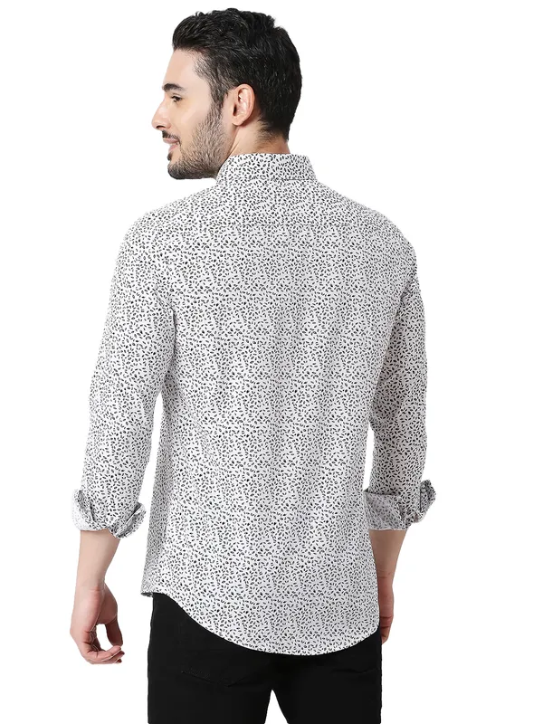 Being Human Slim Fit Men Collared Shirts-White