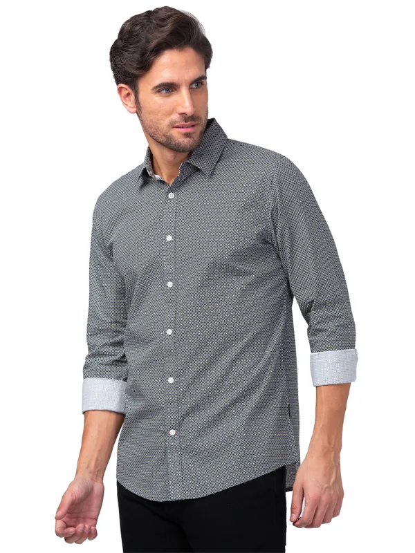 Being Human Clothing Men Slim Fit Collared Shirts-Black