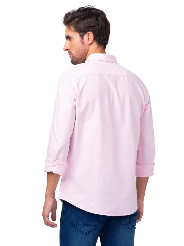 Being Human Clothing Men Slim Fit Collared Shirts-Pink